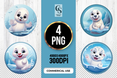 Cute Baby Seal Animal Clipart Sublimation PNG Product Image 1
