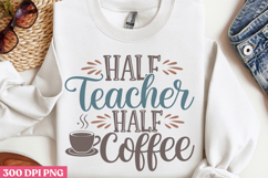 Half teacher, half coffee PNG, Retro Funny Coffee Sublimat Product Image 2