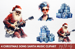 Christmas Song Santa Music Clipart PNG Product Image 1