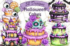 Whimsical Halloween Cake Clipart PNG, Spooky Desserts Product Image 1