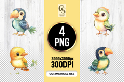 Cute Tropical Bird Illustration Clipart Sublimation PNG Product Image 1