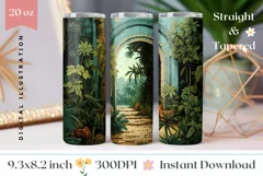 Tropical Tumbler Wrap PNG, Summer Sublimation Tumbler PNG Product Image 1