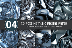 3d rose metallic digital paper Product Image 1