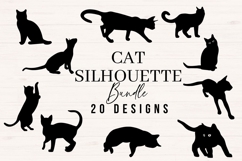 Black Cat Silhouette SVG Bundle | 20 Designs Product Image 1