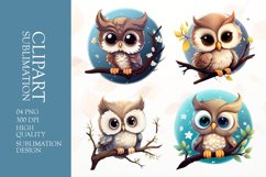 Cute baby owl sublimation clipart png Product Image 1