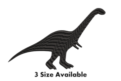 Black Brontosaurus Dinosaur Embroidery Design Product Image 1