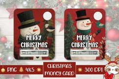 Cartoon Snowman Money Card Template, Christmas Gift Card Product Image 1