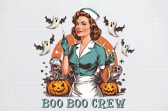 Vintage Halloween Nurse Boo boo crew PNG Product Image 2