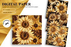 Sunflower Background Wallpaper Digital Paper Wall Art Product Image 1