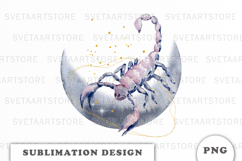 Watercolor Moon with Scorpion png Product Image 1