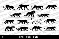 Illustration of a panther or cougar in a walking Product Image 1