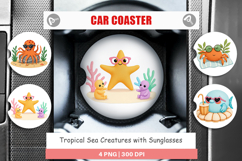 Car Coaster Tropical Sunglass Creatures Product Image 1