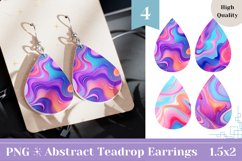 Liquid Teardrop Earring Sublimation, Fluid Art Earrings PNG Product Image 1