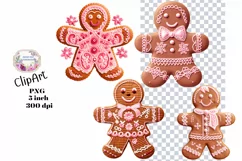 Christmas, GingerBread, Ephemera, PNG, watercolor, Clipart Product Image 1