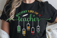Battery Life of a Teacher SVG PNG, Funny Teacher SVG PNG Product Image 2