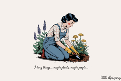 I bury things...seeds, plants PNG, Sassy Gardening Pinup Gir Product Image 2