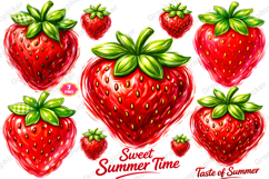 Boho Strawberry Coquette PNG, Summer Strawberry PNG Product Image 1