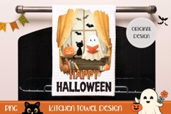 Cartoon Halloween Ghost Towel, Kids Halloween Towel Design Product Image 1