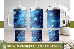 Light Blue Tumbler Design, Glitter 40 Oz Tumbler Wrap Product Image 1