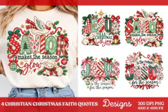 4 Christian Christmas Shirt Designs, 4 Nativity Faith Quote Product Image 1