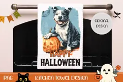 Cartoon Halloween Dog Towel, Halloween Dog Sublimation Product Image 1