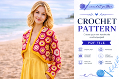 Hexagon Crochet Bolero Jacket Pattern PDF Product Image 3