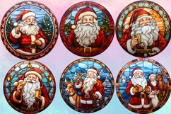 Stained Glass Painting Of Santa Clipart Sublimation Product Image 2