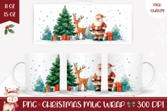 Cartoon Santa Claus Mug Design, Cute Christmas Mug Wrap Product Image 1