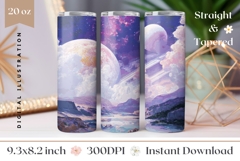 Cosmic Tumbler Wrap Design, Purple Tumbler Sublimation Product Image 1