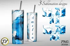 Epoxy Tumbler. Hand DrawnTumbler. 20 oz Tumbler Wrap Design. Product Image 3