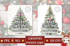 Watercolor Christmas Tree Money Card, Christmas Gift Cards Product Image 1