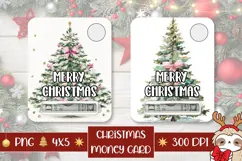 Watercolor Christmas Tree Money Card, Christmas Gift Cards Product Image 1