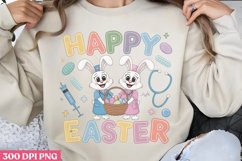 Happy Easter PNG, Retro Nurse Easter Sublimation PNG Product Image 2