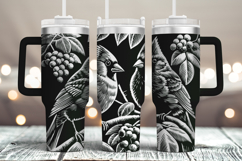 Tumbler laser svg| 40oz Tumbler Christmas Cardinal bird wrap Product Image 1