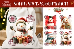 Watercolor Snowman Santa Sack, Winter Santa Sack Designs Product Image 1