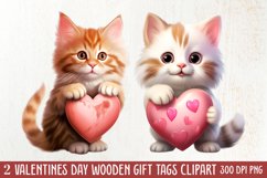 Valentine Cat Peeking Around Clipart Product Image 1