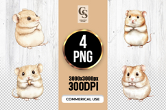 Adorable Hamster Watercolor Clipart PNG Product Image 1