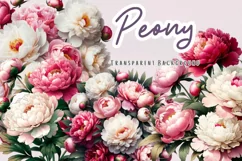 Peony clipart, floral collection PNG, watercolor flowers Product Image 1