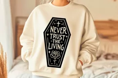 Never Trust The Living Svg, Funny Halloween Svg, coffin Svg. Product Image 2