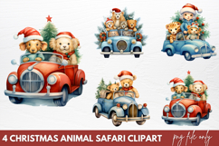 Christmas Animal Safari Clipart PNG Product Image 1