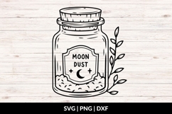 Hand Drawn Moon Dust Jar SVG - Halloween SVG Product Image 1