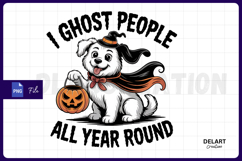 Funny Cat Ghost Sublimation PNG Design Product Image 1