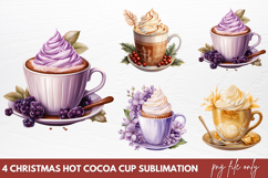 Christmas Hot Cocoa Cup Sublimation PNG Product Image 1