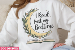 I Read Past My Bedtime PNG, Book Reader Sublimation PNG Product Image 2