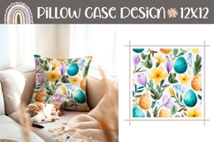 Cartoon Easter Eggs Pillow, Colorful Pillow Template Product Image 1