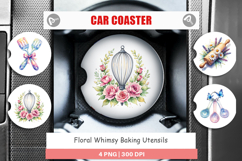 Floral Kitchen Tools Decor Car Coaster Product Image 1