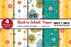Back To School Digital Paper PNG Product Image 1