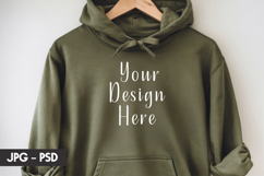 Olive Hoodie psd jpeg mockup Product Image 1