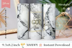 White Marble Tumbler Wrap, You Got This Tumbler Sublimation Product Image 1