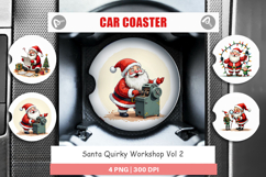 Santa's Quirky Workshop Car Coaster Product Image 1